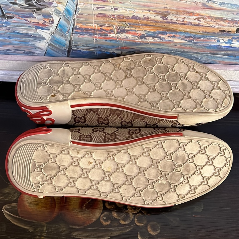 VTG Gucci Fashion GG Monogram Canvas Velcro Sneakers size 40 - Picture 11 of 16